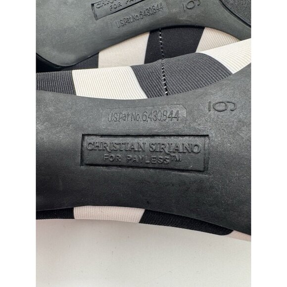 Christian Siriano Black and White Striped Stiletto Pumps, Size 6 Heels Shoes - Picture 9 of 11